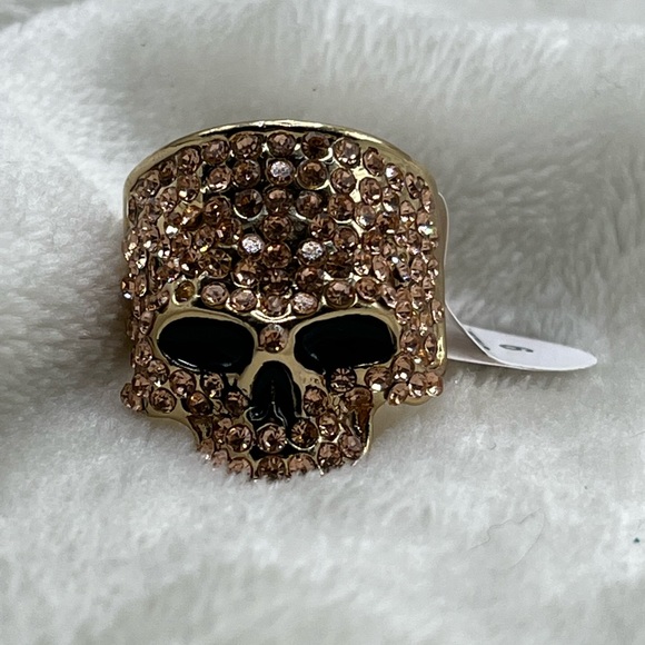 Sparkle gold skull ring - Picture 1 of 7